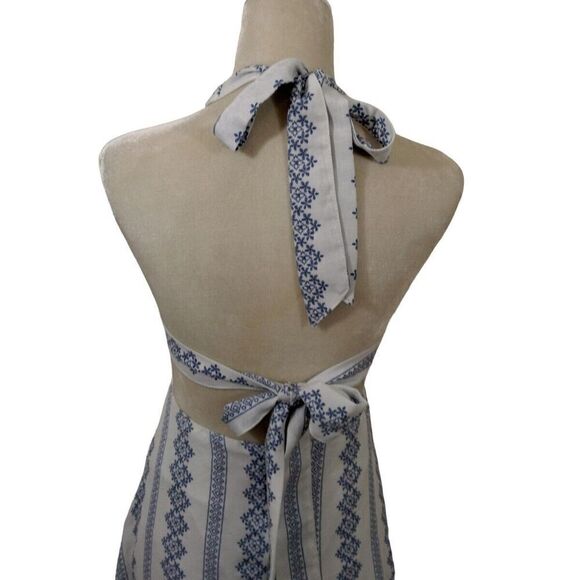 Hommage LA Dress Womens Medium Bohemian Blue Halter Maxi Ladies Cut Out Backless - Picture 8 of 15